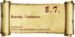 Bunda Taddeus névjegykártya